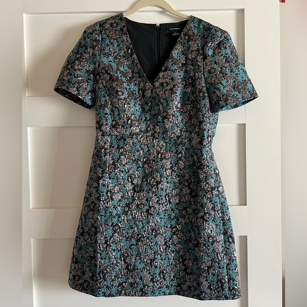 Club Monaco floral brocade mini dress. Worn once, perfect condition, size 4.